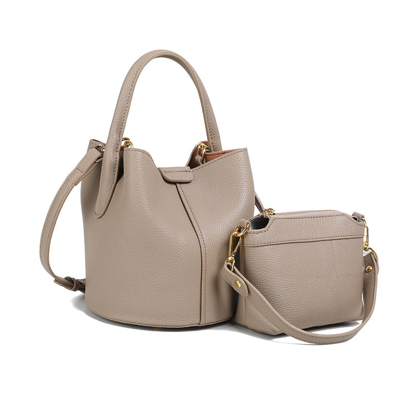 Women's High-grade Plaid Leather Mother Fashionable Portable Women's Handbag