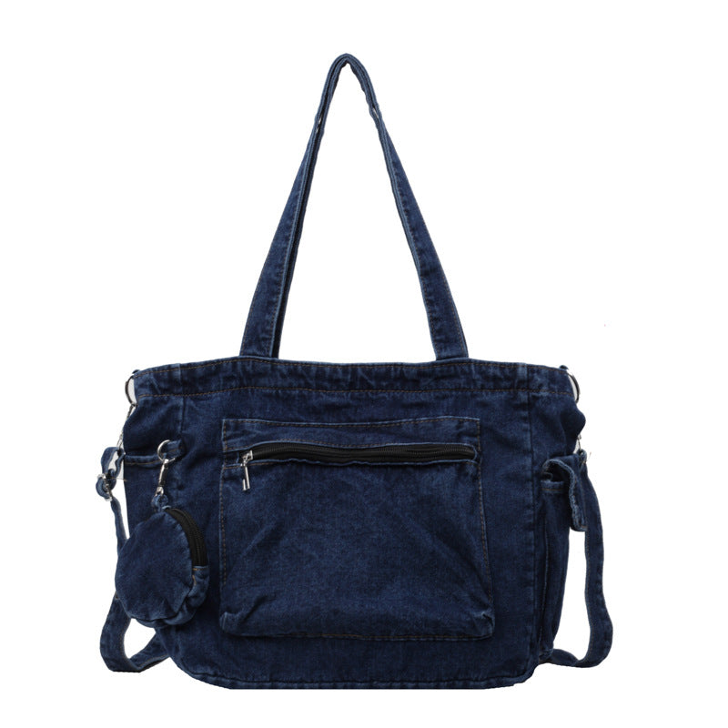 Women's Denim Canvas Large Capacity Shopping Camp Easy Matching Leisure Women's Messenger Bag