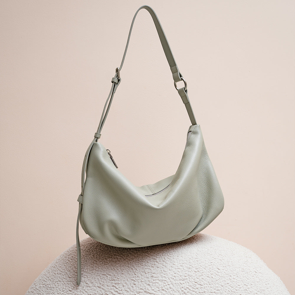 Women's Light Color One Niche Pleated Underarm Women's Shoulder Bag