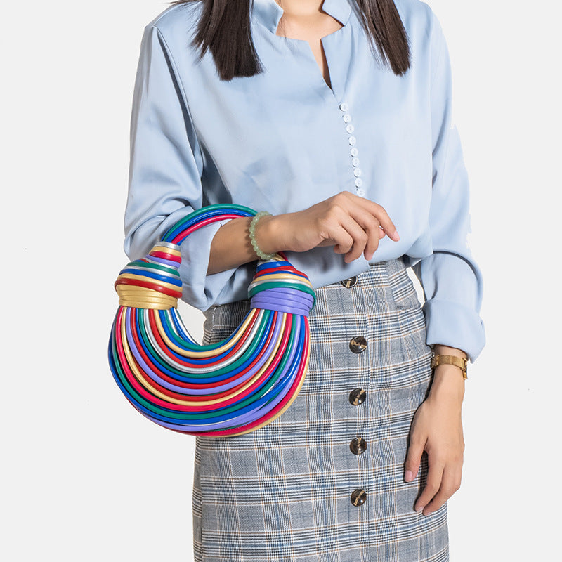 Women's Knitting Fashion Handmade Knotted Noodles One Women's Handbag