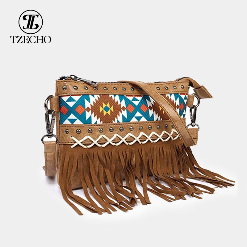 Women's Tassel Canvas Leather High-grade Light Luxury Shoulder Bags