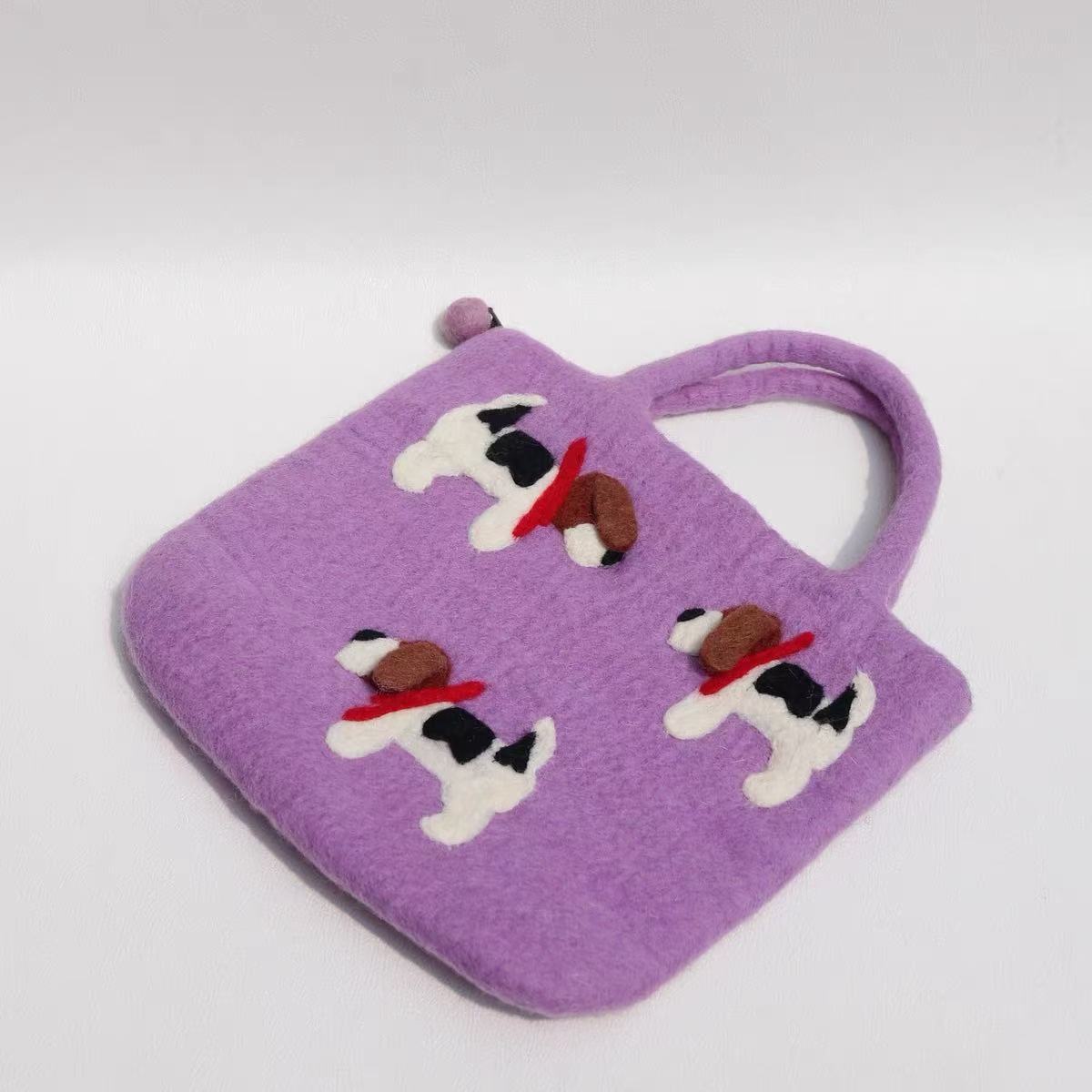 Puppies Nepal Wool Felt Hand Niche Personality 3d Women's Handbag
