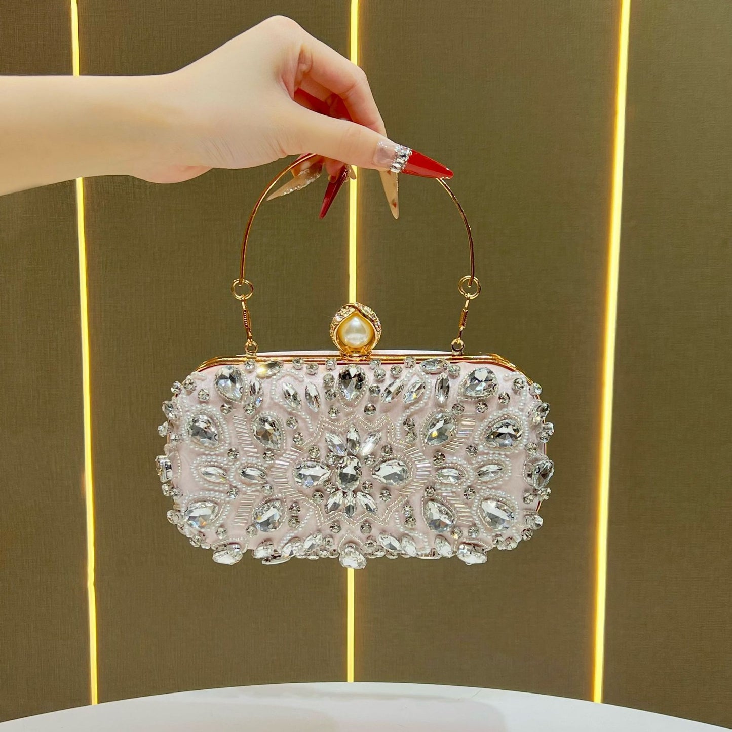 Women's Rhinestone Clutch Diamond Exquisite Niche Banquet Dinner Bag