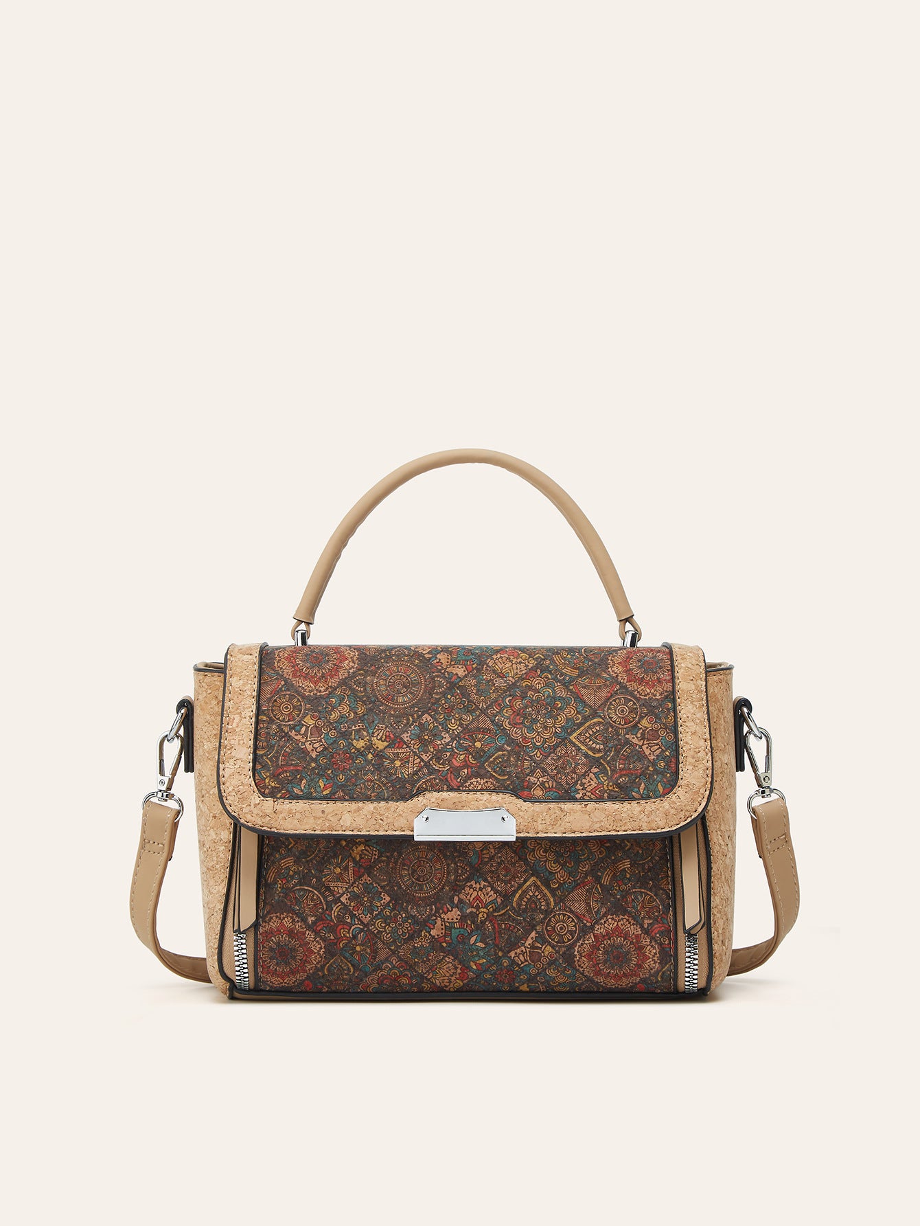 Cork Printed Fashion Trendy Unique National Bark Small Square Bags