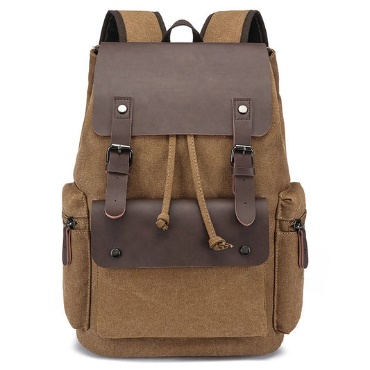 Leather Fashion Preppy Style Couple Computer Leisure Backpack