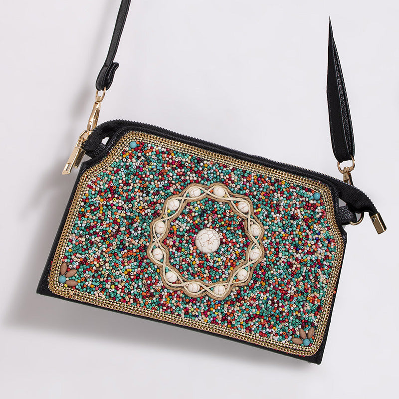 Women's Bohemian Style Bead Shell Flower Trip Bags