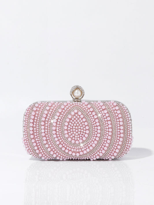 Vintage Water Drop Pearl Clutch Party Dinner Bag