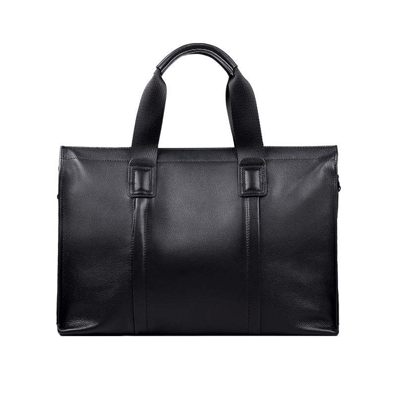 Men's Simple First Layer Cow Leather Computer Men's Tote