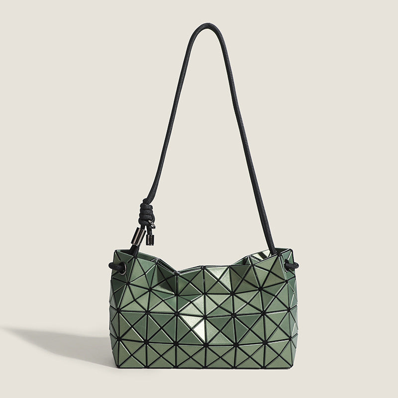Women's Geometric Diamond Pattern Drawstring Trend Women's Shoulder Bag