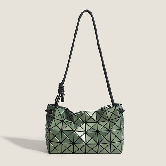 Women's Geometric Diamond Pattern Drawstring Trend Women's Shoulder Bag
