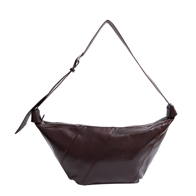 Women's Idle Style Soft Leather Oil Wax Dumpling Retro Large Capacity Women's Messenger Bag