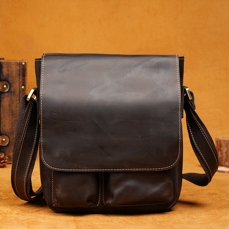 Men's Leather Portable Retro Textured Collection Men's Shoulder Bag