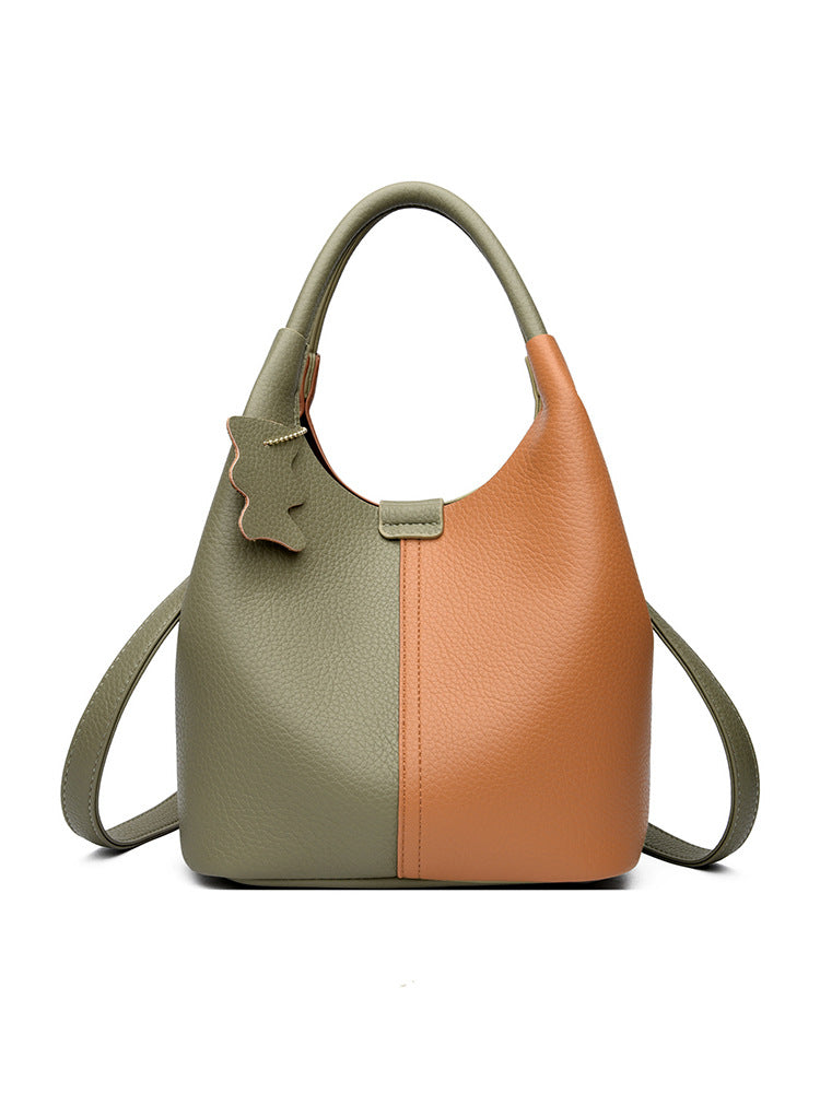 Women's Vegetable Basket Simple Soft Cowhide Leather Women's Handbag