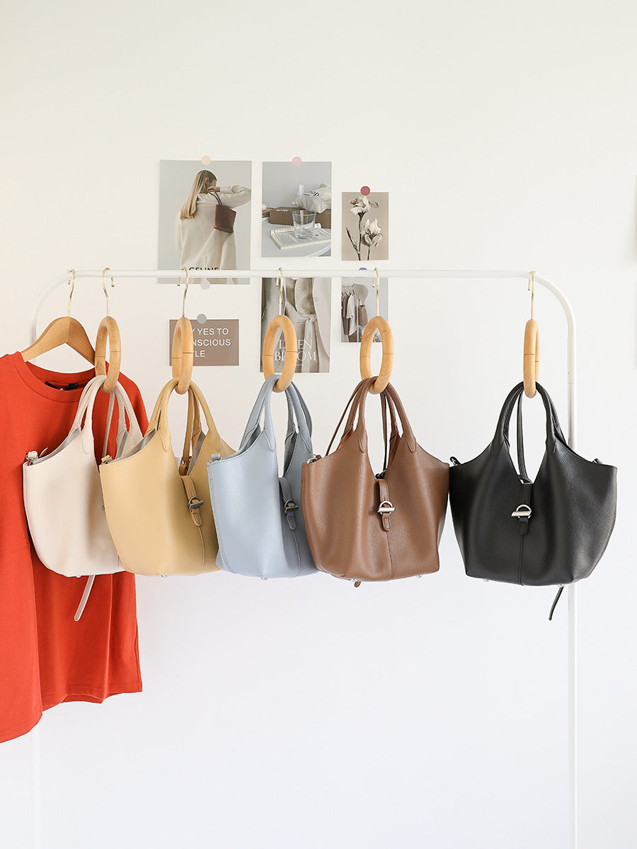 Women's Style Soft Surface Fashion Solid Color Retro Commuter Women's Messenger Bag