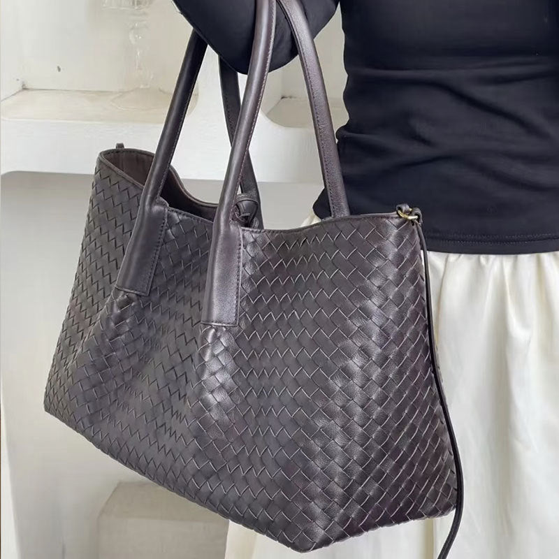 Women's Hand-woven Genuine Leather French Portable High-grade Bags