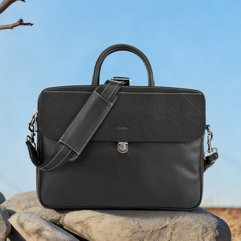 Men's Vegetable Tanned Leather Cowhide High-grade Fashion Multifunctional Handbags