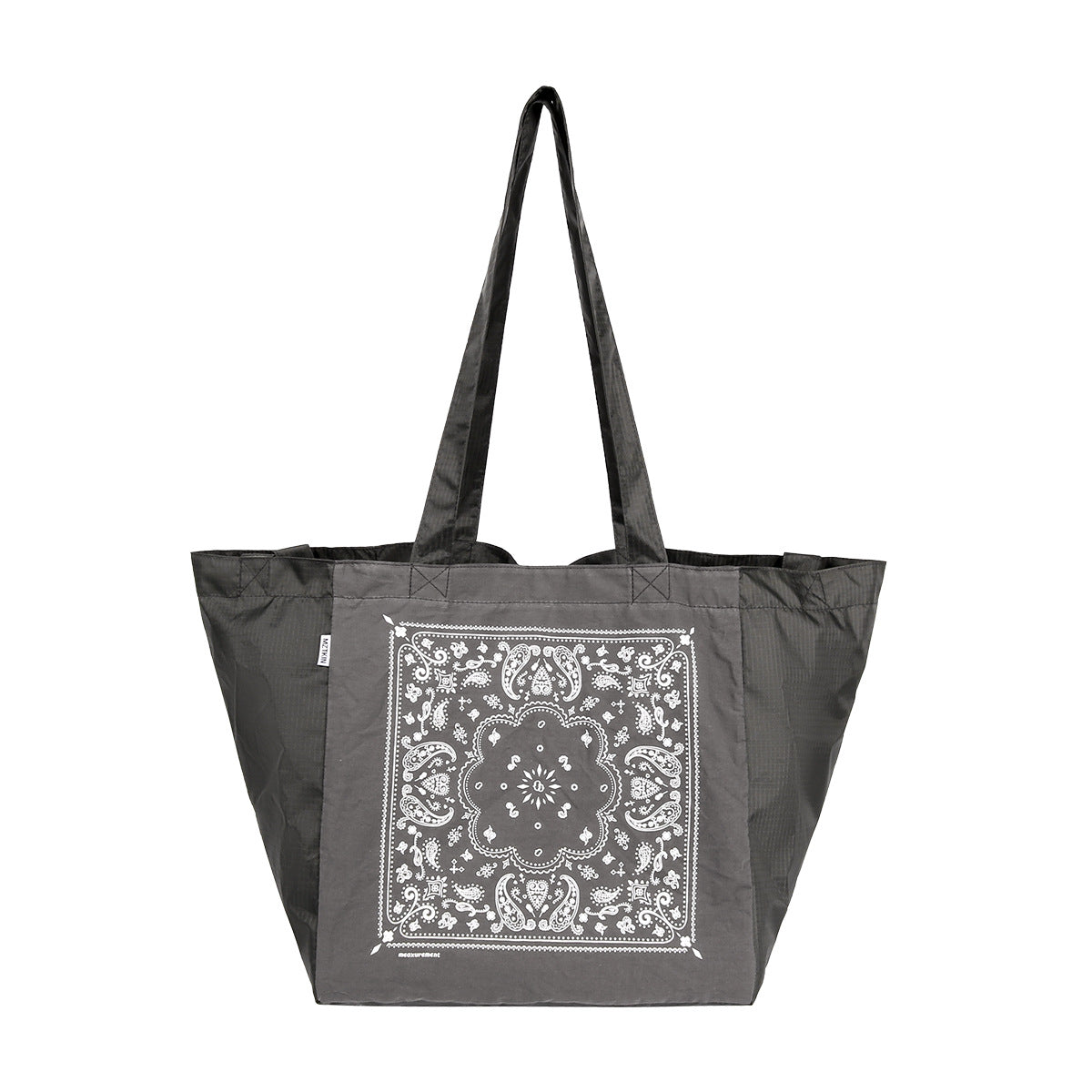 Women's Cashew Flower Embroidered Shopping Canvas Cabs Nylon Foldable Shoulder Bags