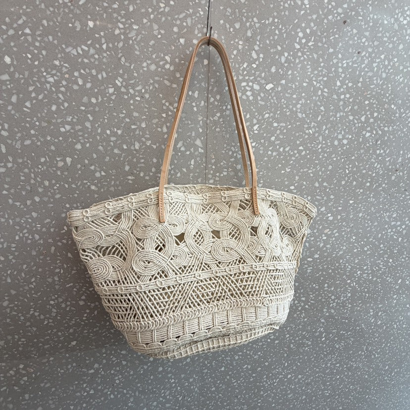Weaving Hollow Seaside Vacation Beach Trendy Fashion Retro Large Women's Shoulder Bag