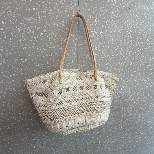 Weaving Hollow Seaside Vacation Beach Trendy Fashion Retro Large Women's Shoulder Bag