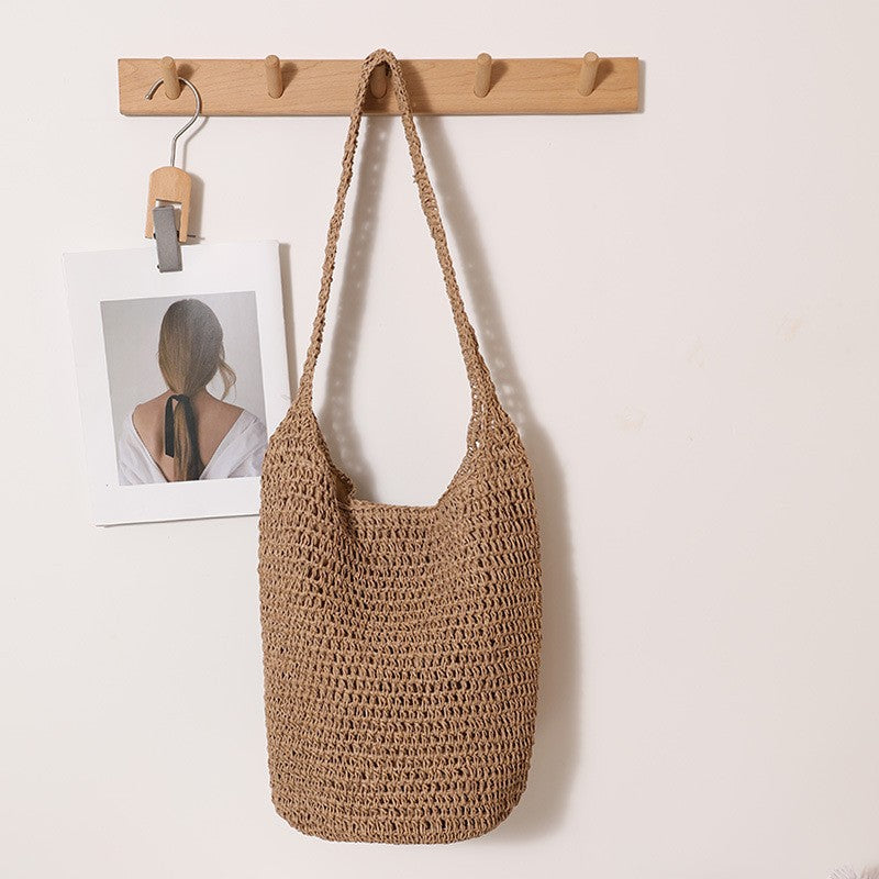 Fashion One Straw Lazy Hollow Woven Seaside Vacation Women's Shoulder Bag