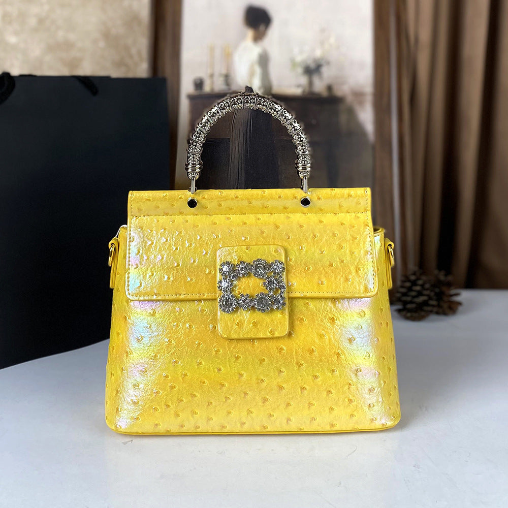 Women's High-grade Ostrich Grain Soft Leather Fashion Women's Messenger Bag