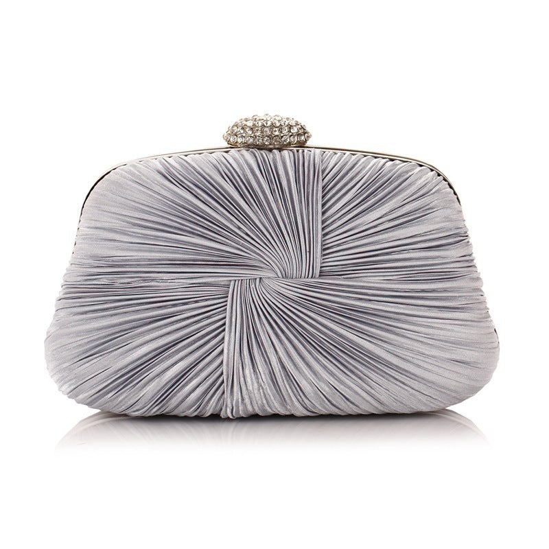Women's Trendy Hand-held Pleated Woven Banquet Clutch Dinner Bag