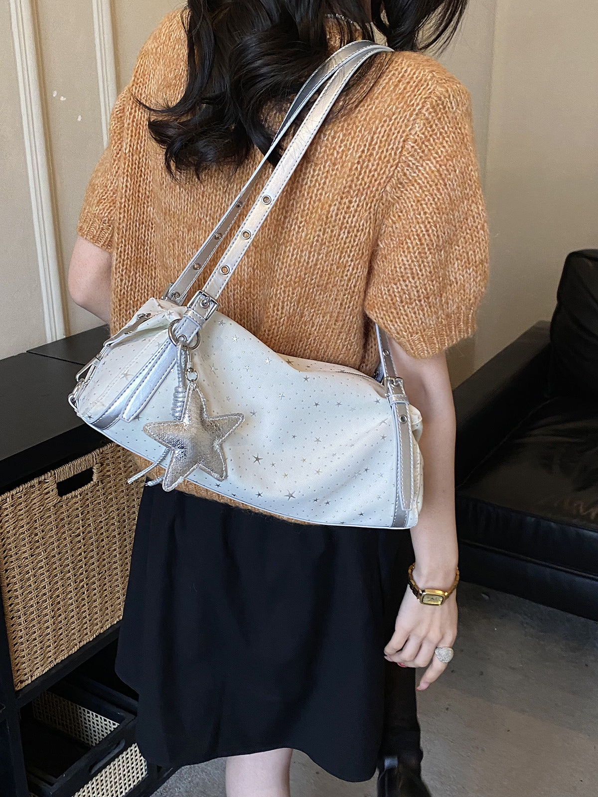 Women's Korean Style Canvas Large Capacity Portable Commuter Women's Messenger Bag