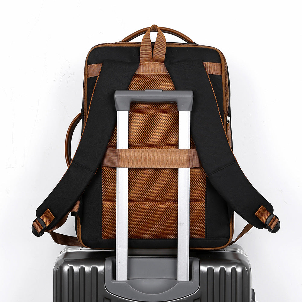 Large Capacity Lightweight Simple Expansion Rechargeable Business Backpack