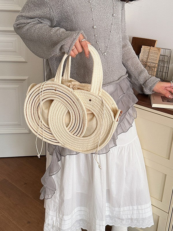 Women's Seaside Vacation Style Single Large Capacity Contrast Color Bags