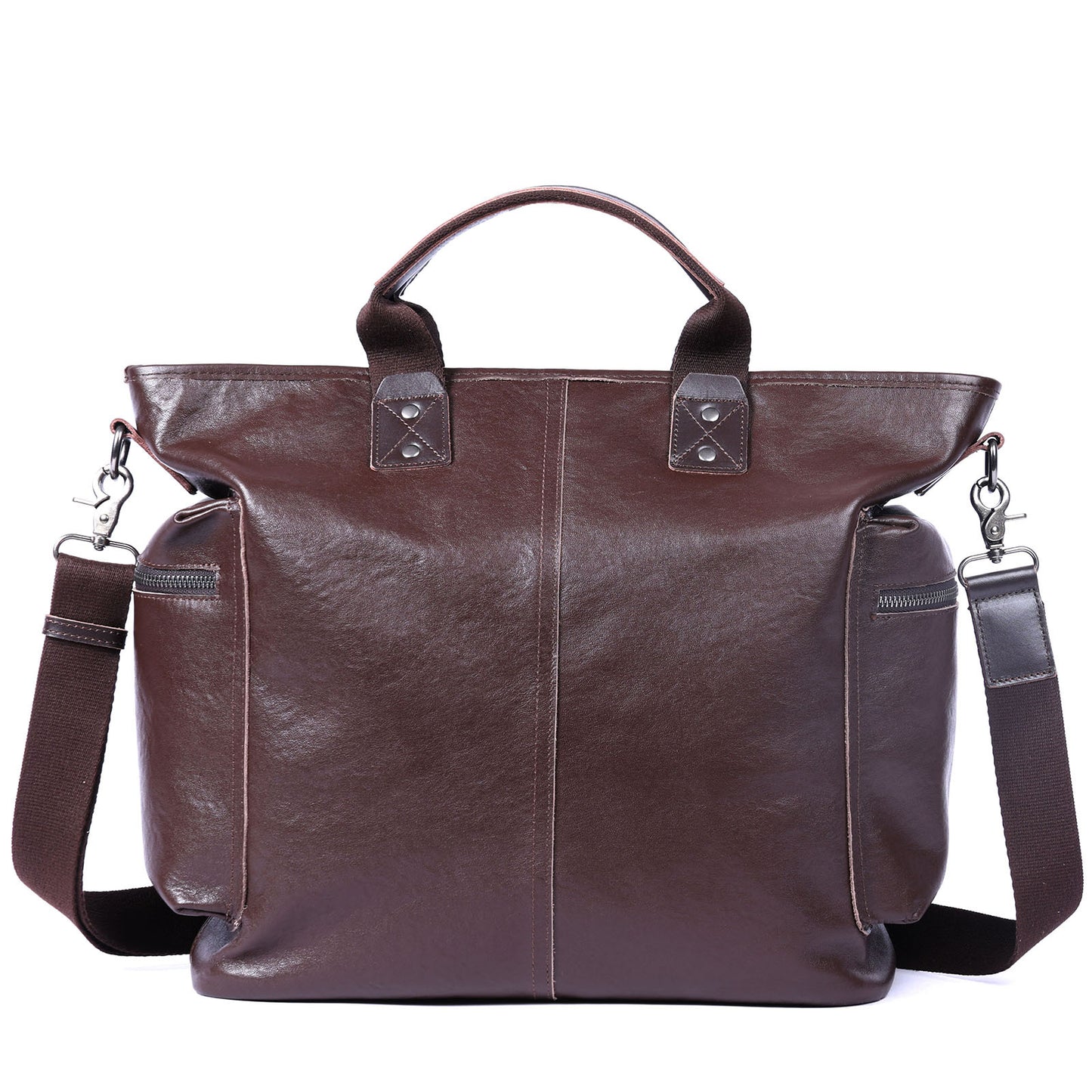Men's First Layer Cowhide Large Capacity Leather Computer Bags