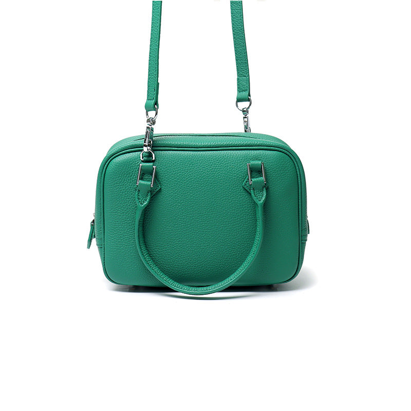 Women's First Layer Cowhide Feather Large Capacity Commuter Women's Handbag