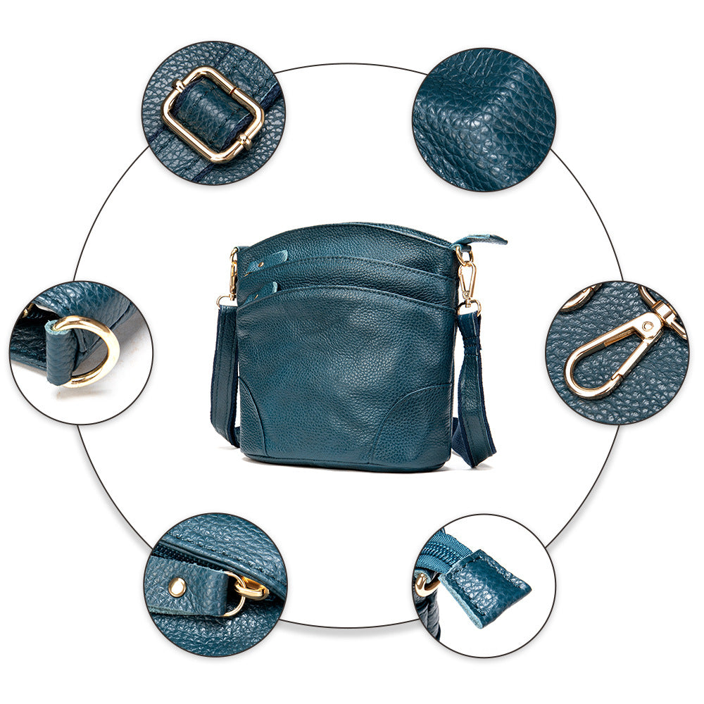 Genuine Leather First Layer Cowhide Mom Women's Shoulder Bag