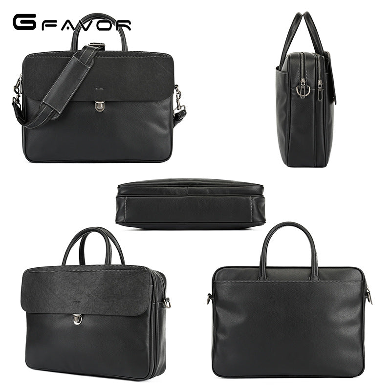 Men's Vegetable Tanned Leather Cowhide High-grade Fashion Multifunctional Handbags