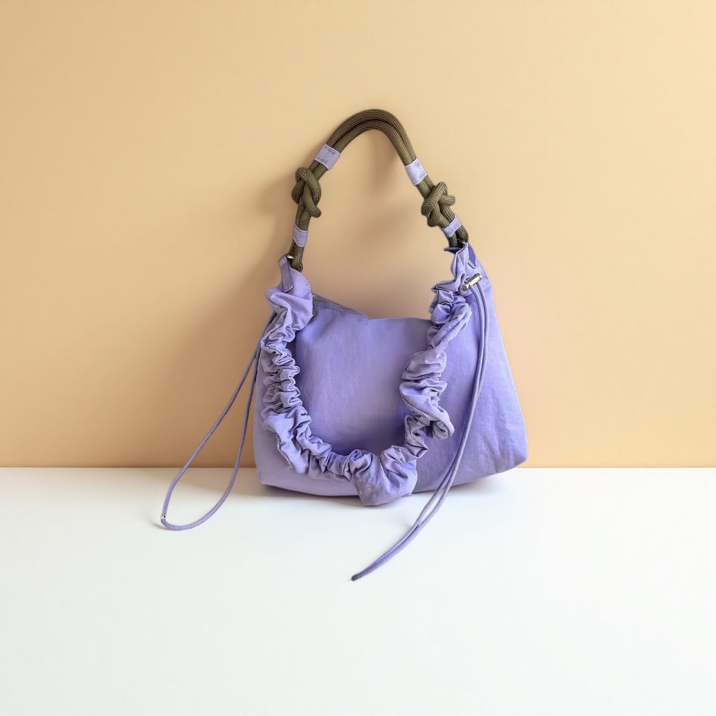 Intestine Underarm Lotus Leaf Wrapping Simple Nylon Cloth Women's Shoulder Bag