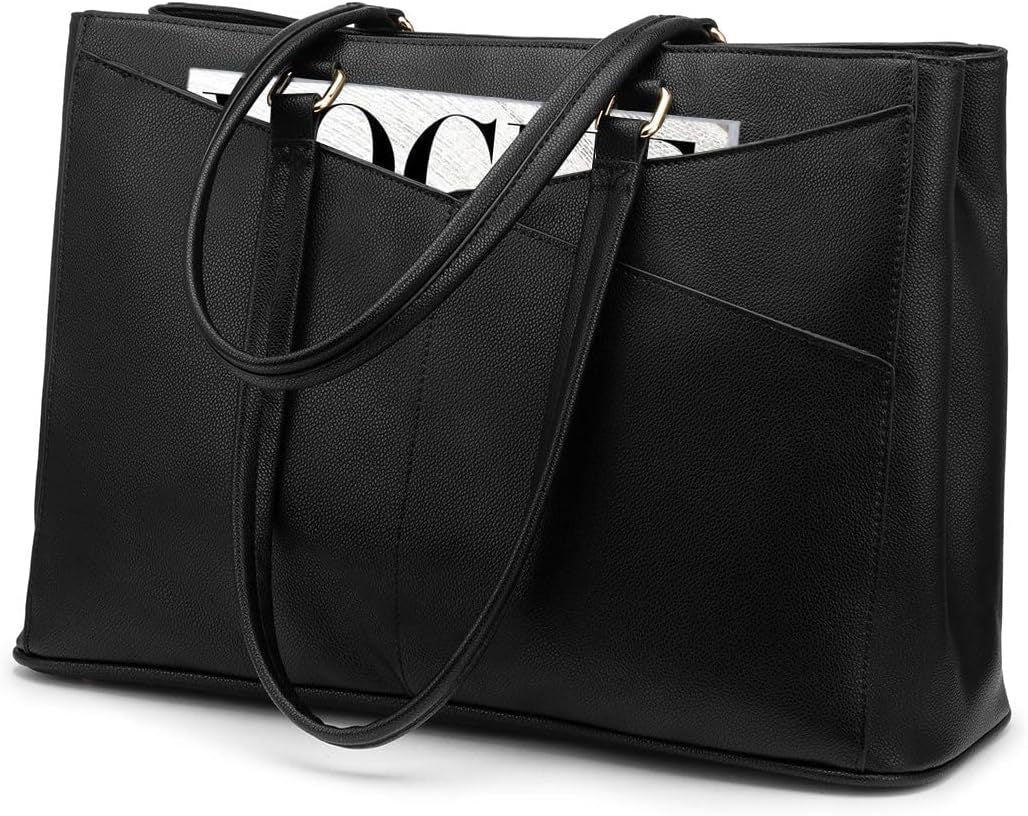 Capacity Compartment Computer Single Solid Color Women's Handbag