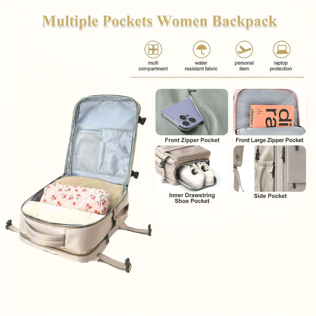 Large Capacity Wet Dry Classification Waterproof High Sense Leisure Backpack