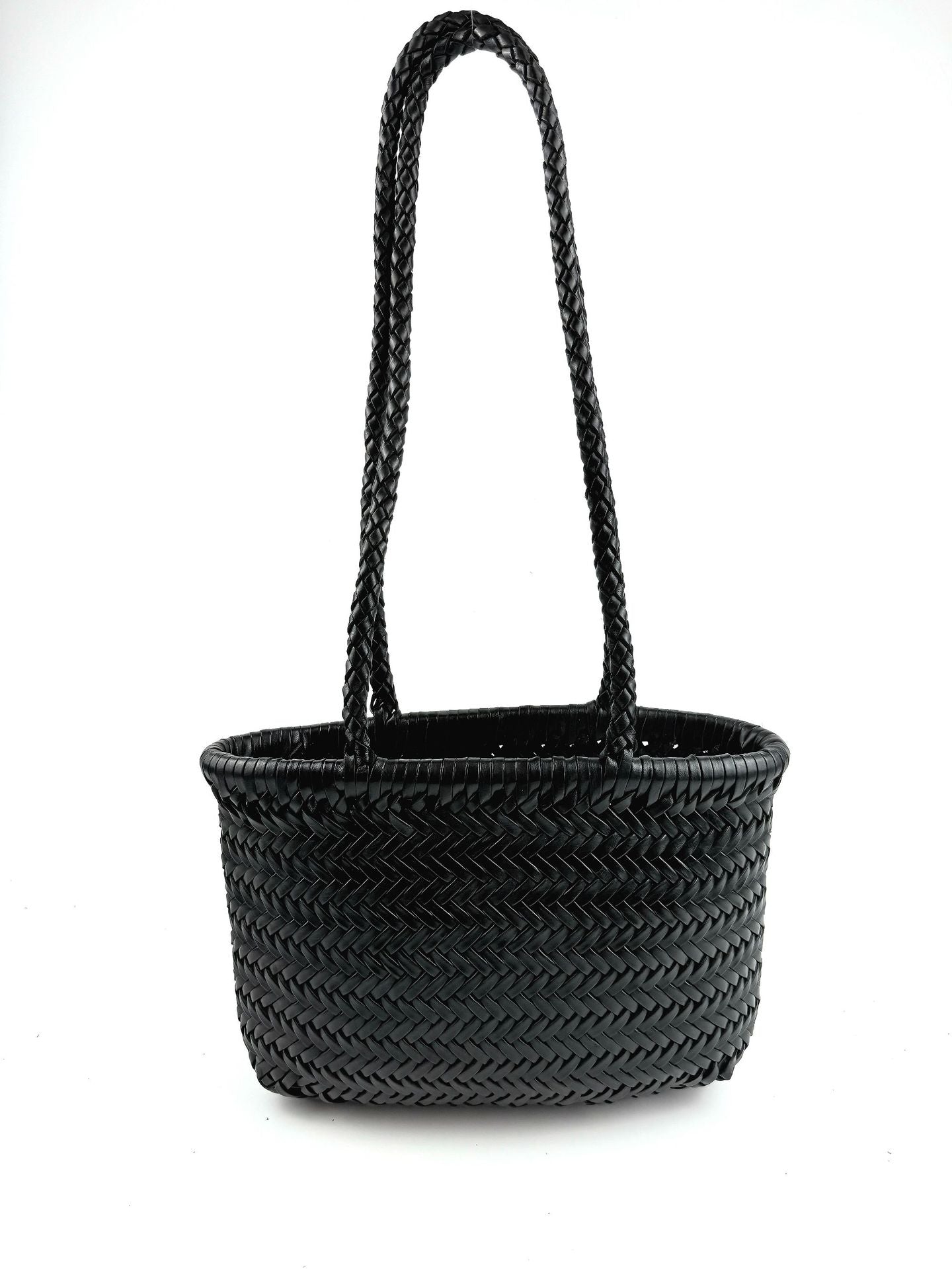 Popular Woven First Layer Cowhide Retro Small Square Bag