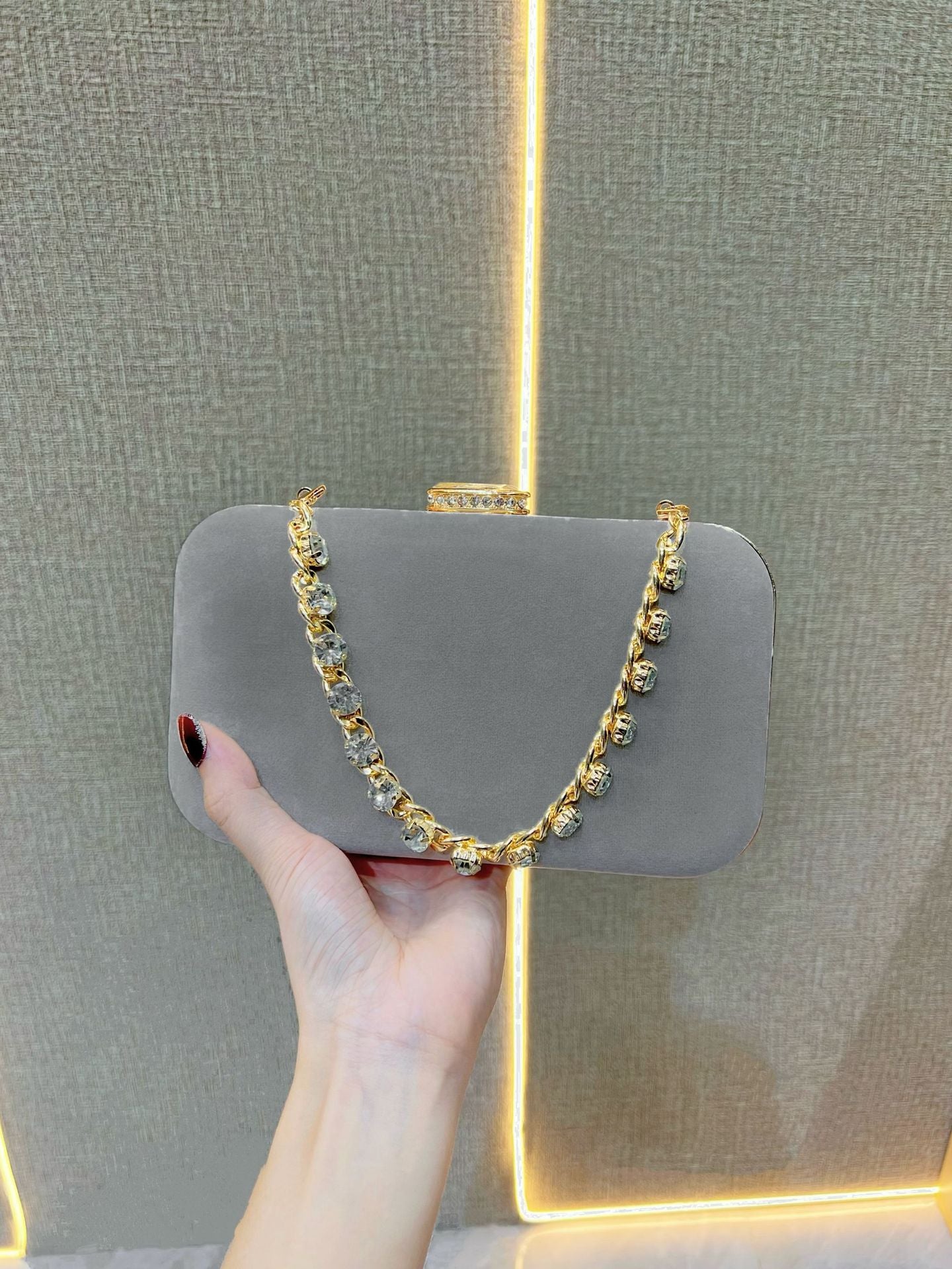 Women's Dress Clutch Diamond Suede For Cheongsam Bags