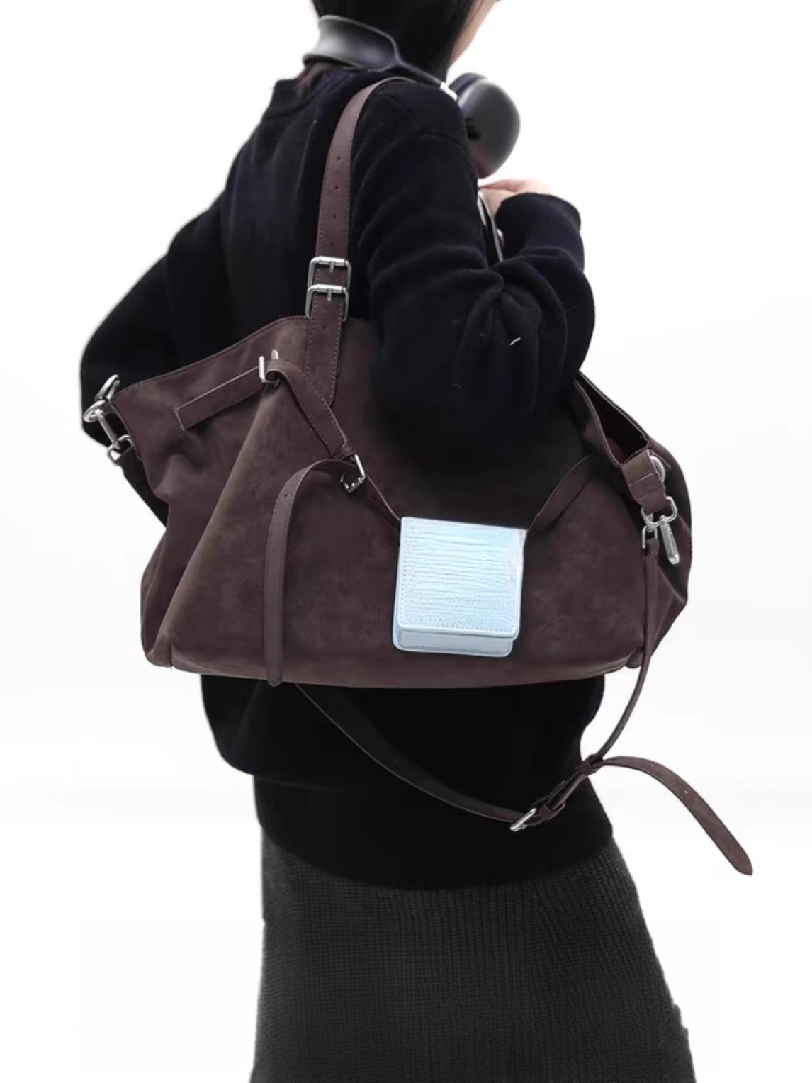 Pretty Suede Brown Modern Large Capacity Bags