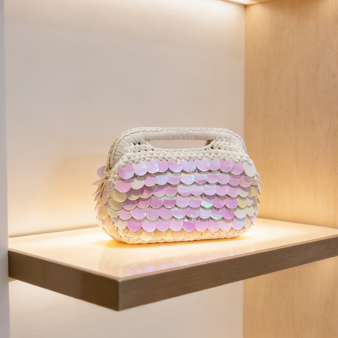 Women's Hand-woven Sequined Seaside Vacation Style Fashion Women's Handbag