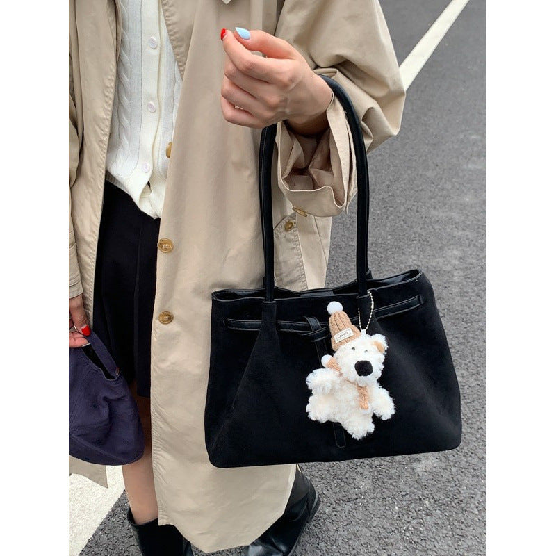 Women's Vintage Large Capacity Suede Commuter Portable Women's Shoulder Bag