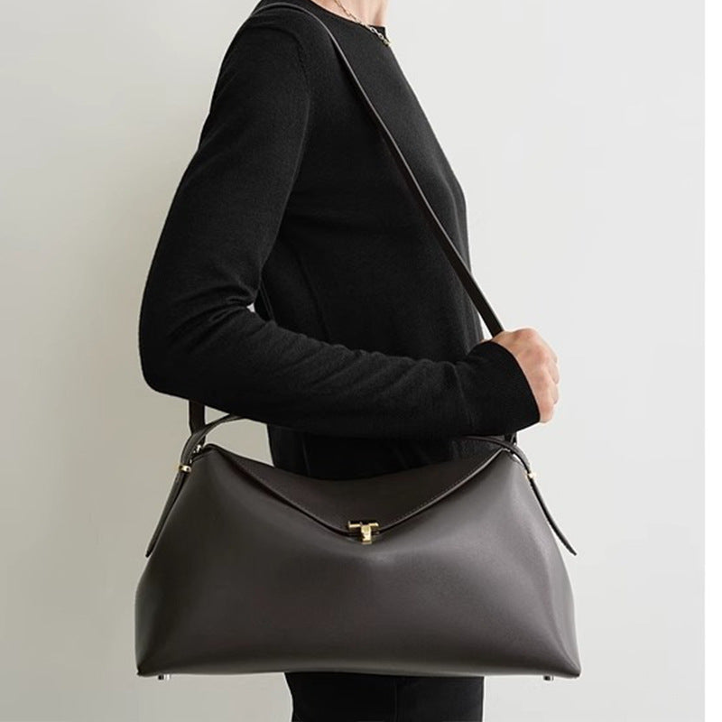 Women's Bark Brown Shape Texture Leather Clutch Women's Handbag
