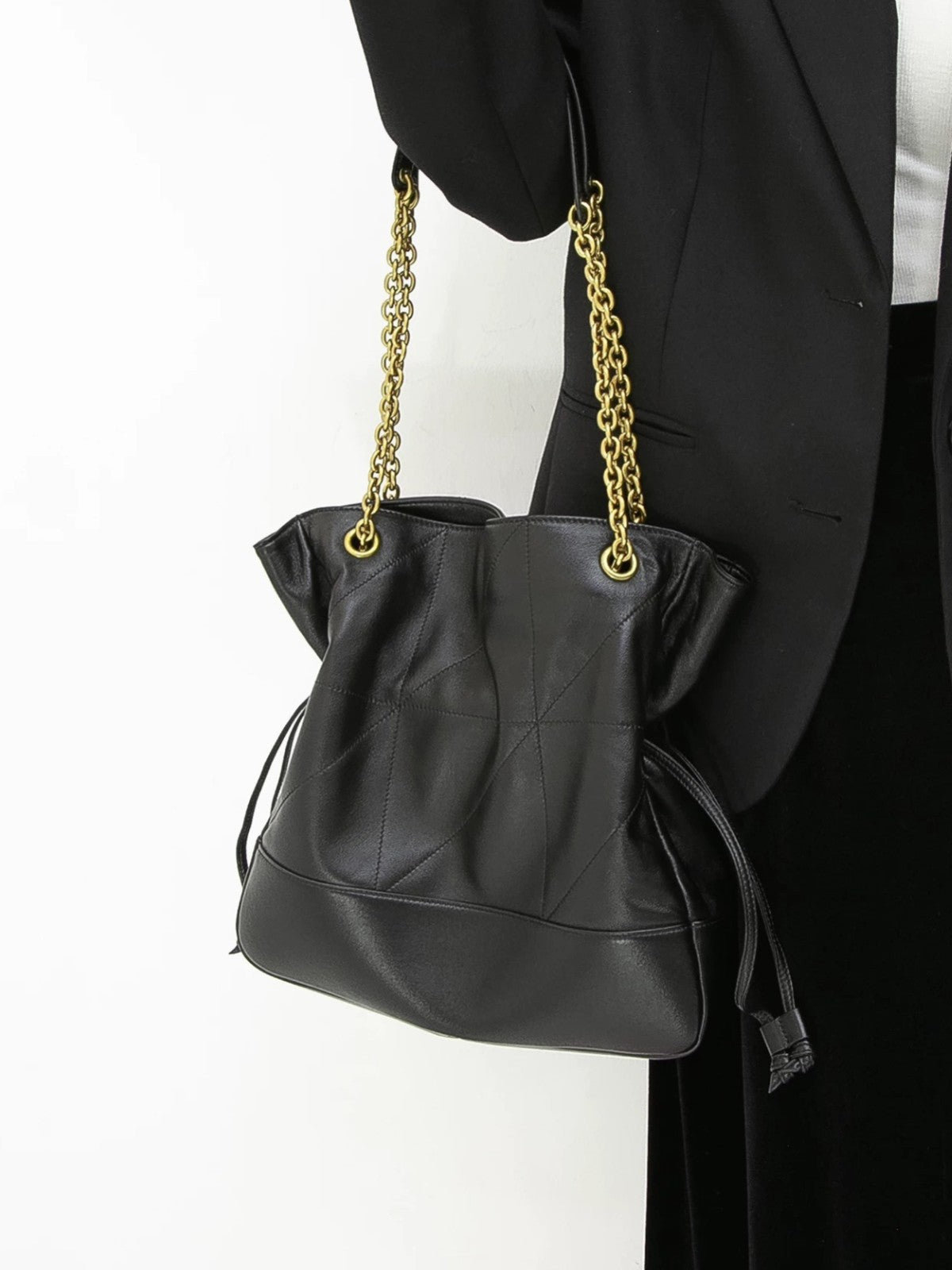 Sheepskin Lucky Drawstring Large Capacity Fashion Commuter Tote Bag