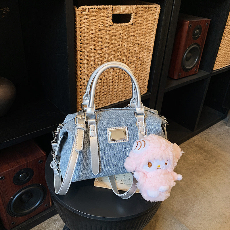 Cute Hand Holding Pillow Denim Fresh Bags