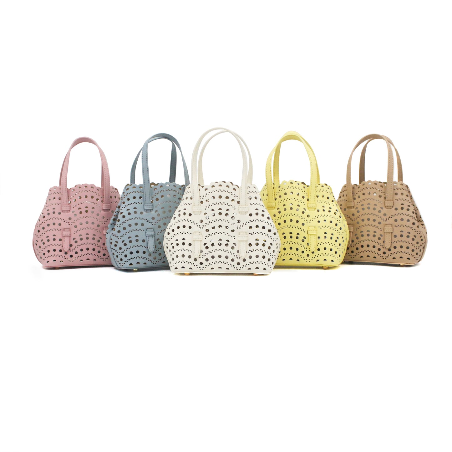 Women's Wave Calfskin Hollow Carved Basket High Women's Handbag