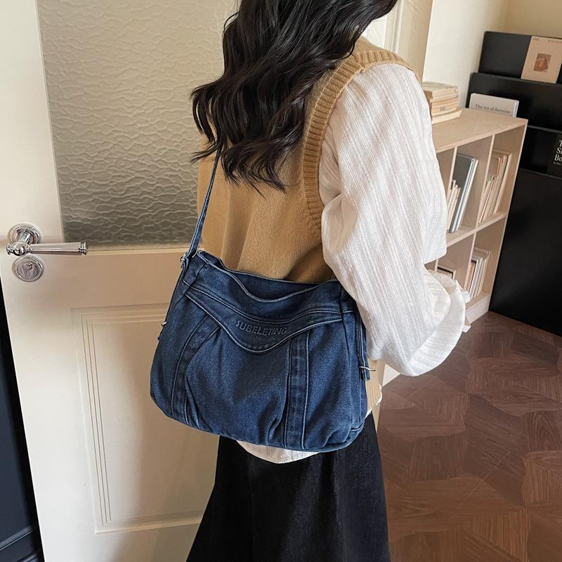 Women's Denim Picnic Large Capacity Commuter Shopping Daily Tote Bags