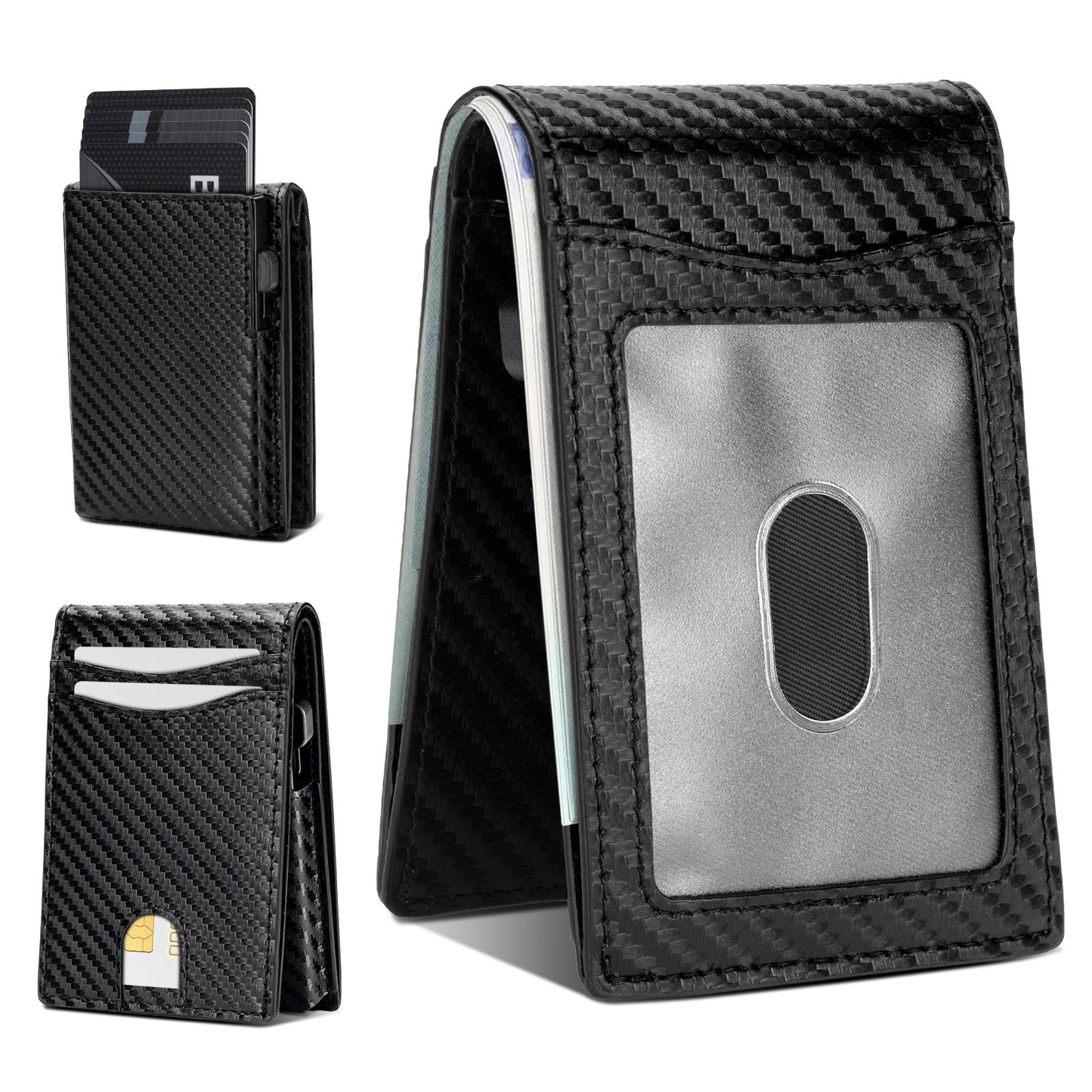 Men's Gold Clip Carbon Fiber Minimalist Front Men's Wallet