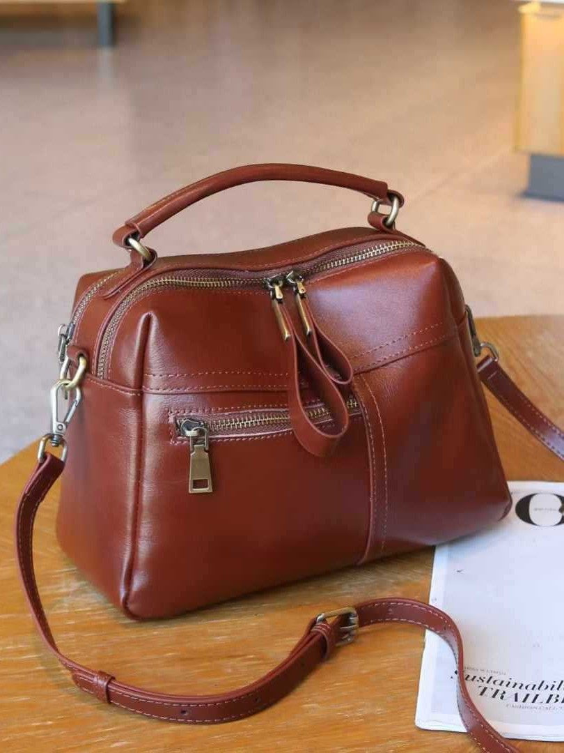 Women's Genuine Leather Fashion Box Korean Style Cosmetic Bags