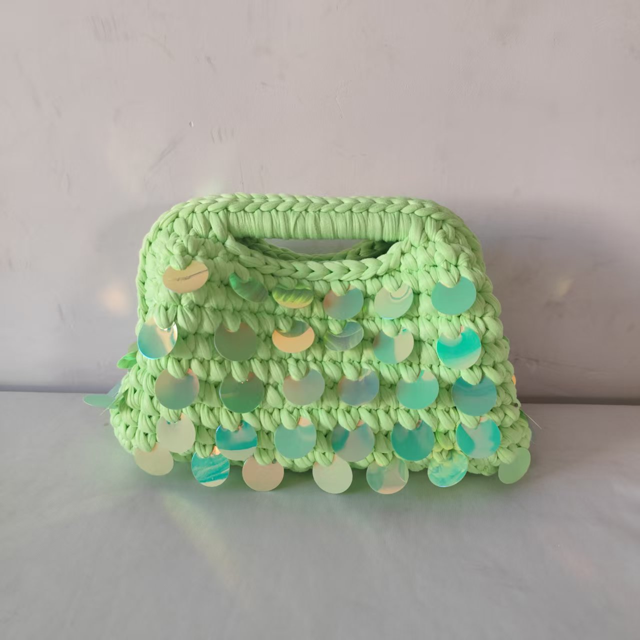 Autumn Pure Hand-woven Sequined Cloth Strip Women's Clutch