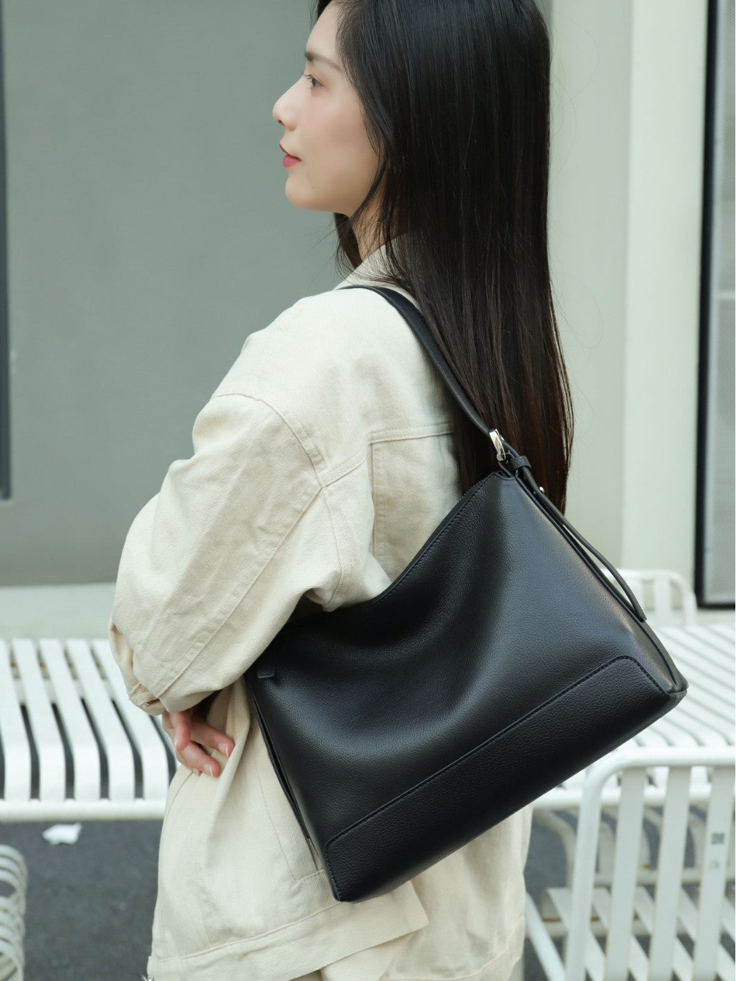 Cowhide Retro Large Capacity Dumpling Fashion Genuine Tote Bags